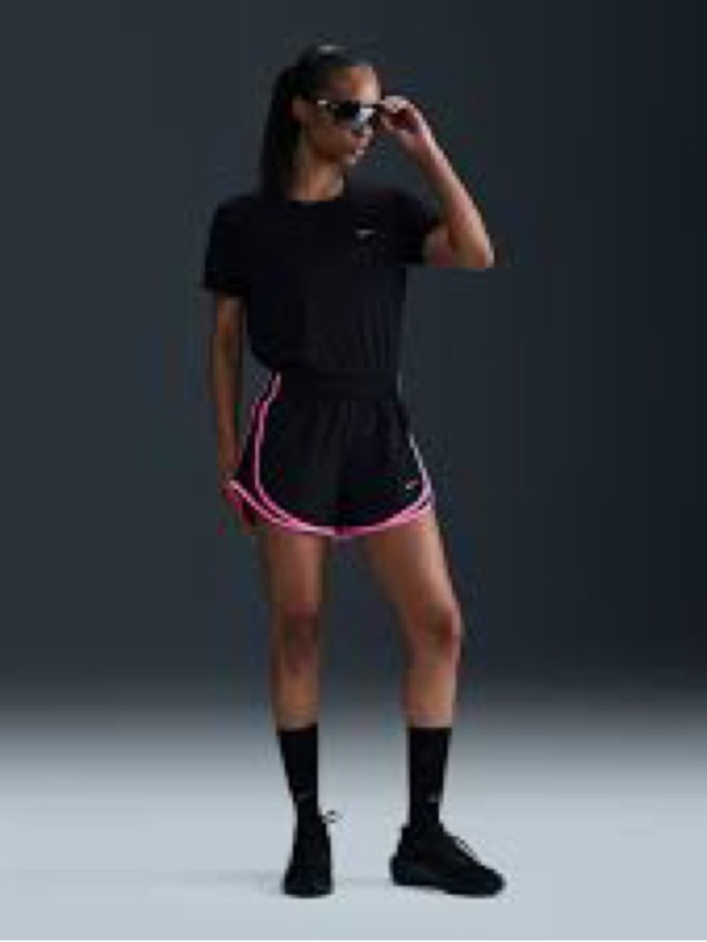Nike Women's Black and Pink running Shorts